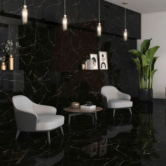 Marmor Gulvflis <strong>Neoblack</strong>  Svart Polert 60x120 cm